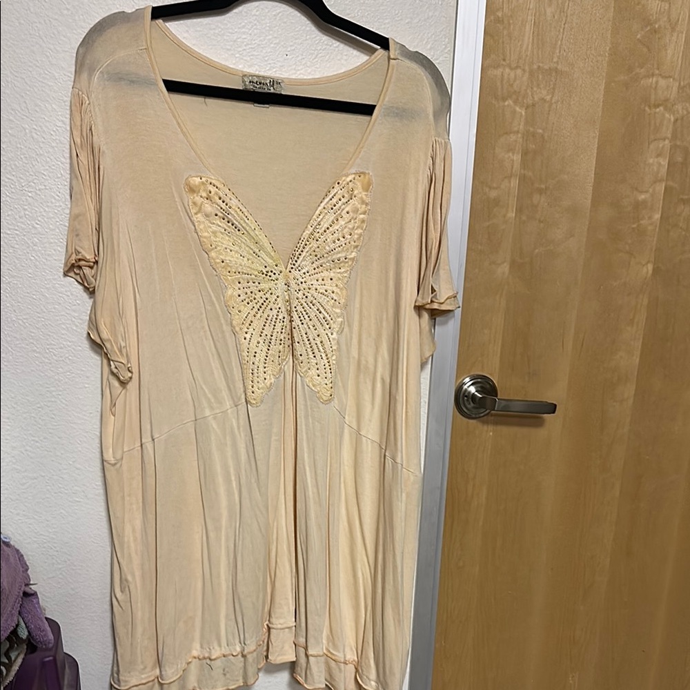 One World Cream Embellished Oversized Tunic